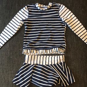 Hanna Andersson 2 Piece LS Rash Guard + Bottom